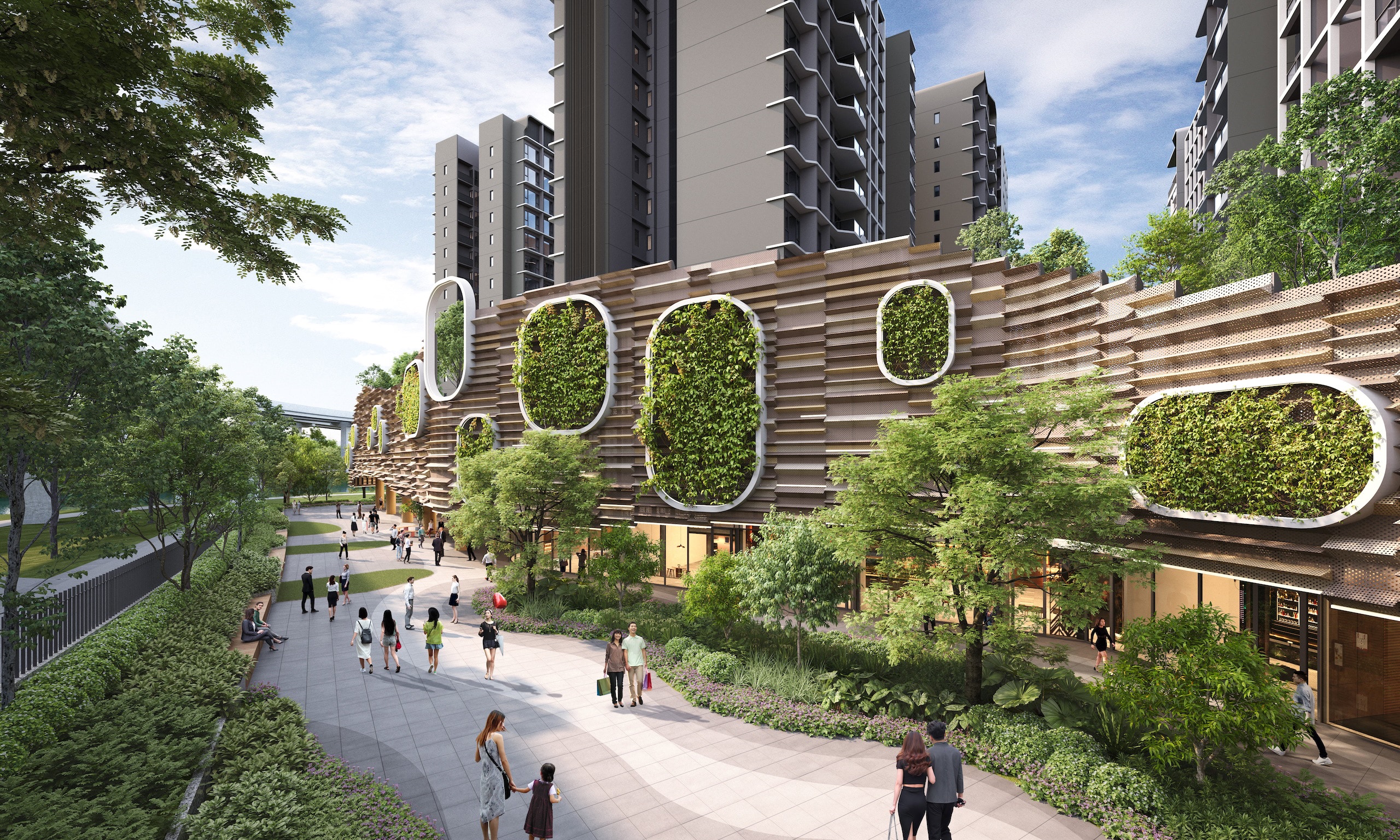 Tengah Garden Residences Green Wall Facade